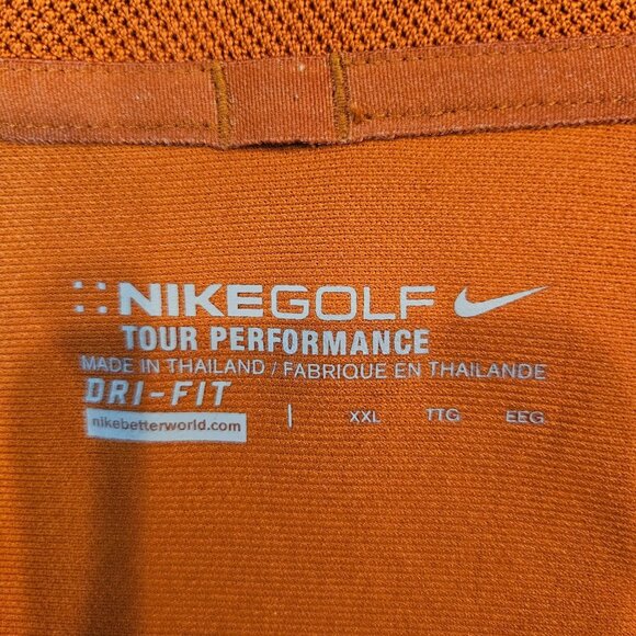 Nike Golf Tour Performance Dri-Fit Polo Shirt Mens XXL Burnt Orange Logo golf - Picture 8 of 10